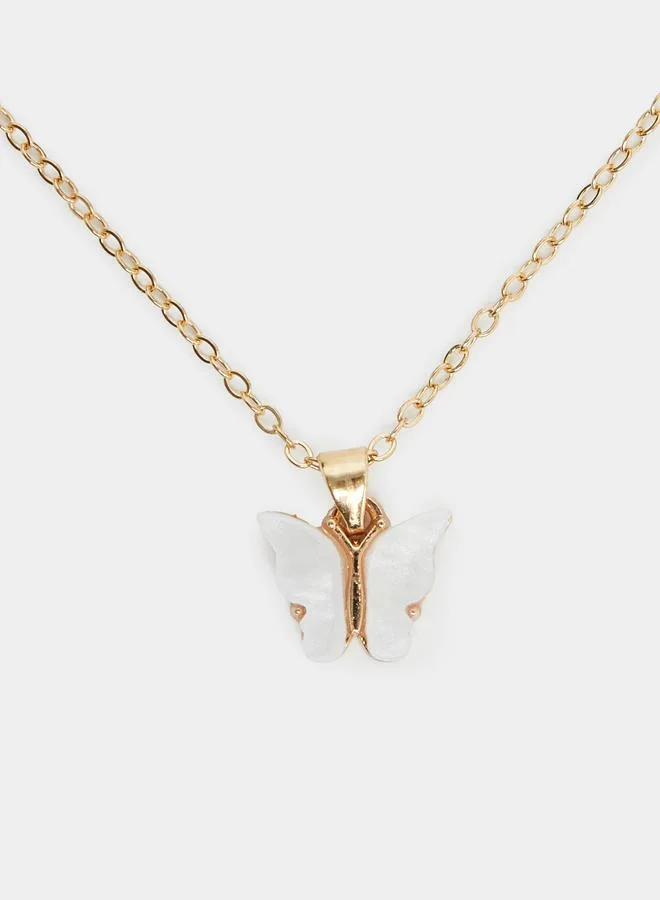 ستايلي طقم من عقد وسوار وخاتم وأقراط بشكل فراشة